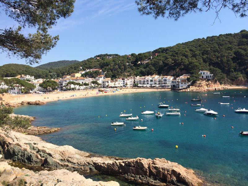 Spanien Costa Brava Callela de Palafrugell Bucht mit Fischerbooten | COS10100